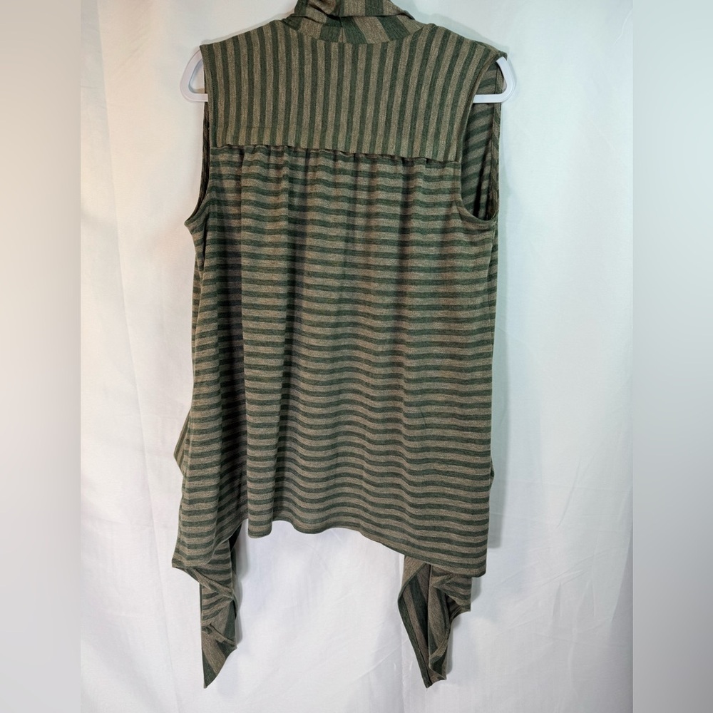 LOGO Women's Green & Oatmeal Striped Vest M - Picture 7 of 11